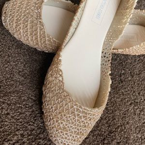 Gold sparkle jelly shoes